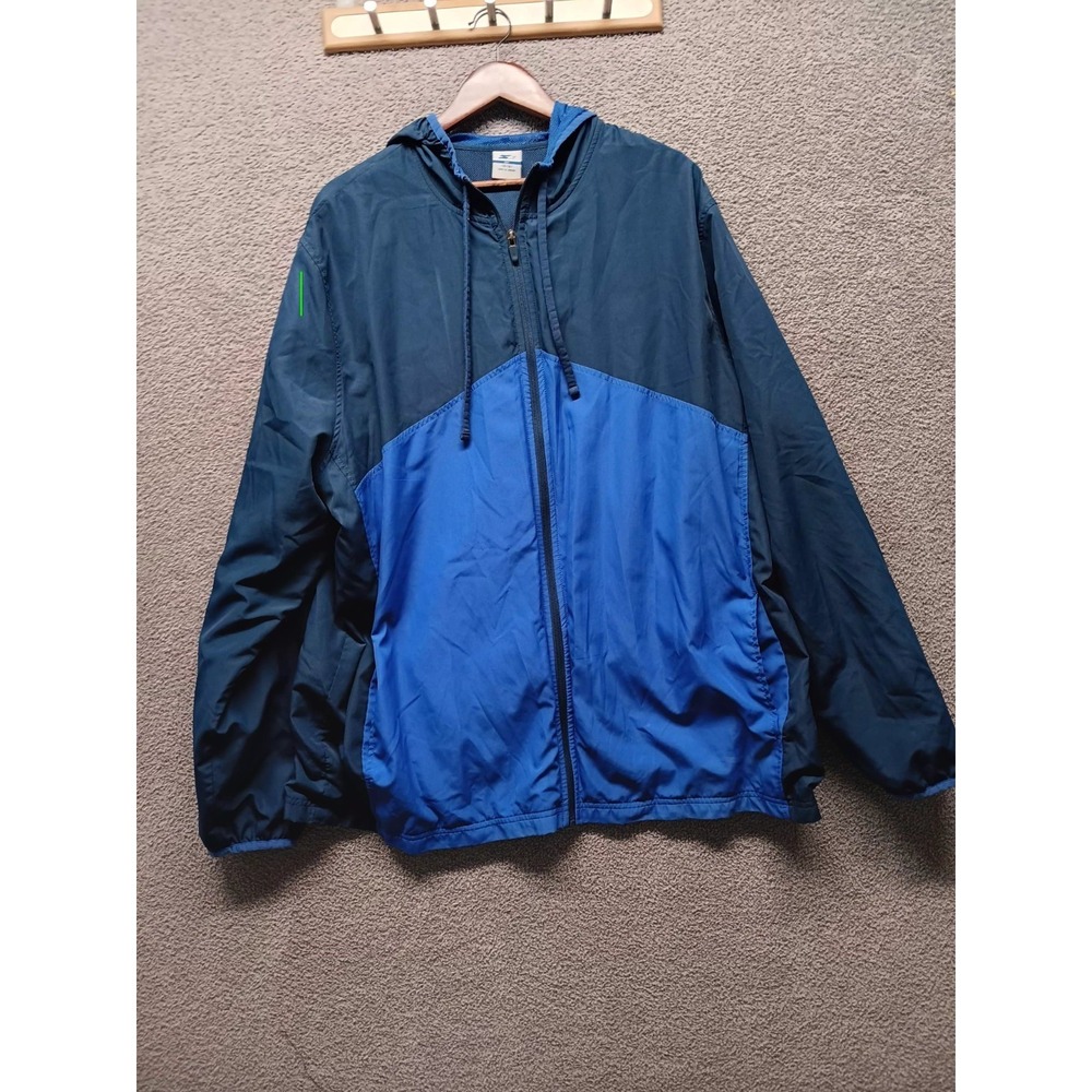 Starter Men's 3XL Windbreaker Jacket‎ Navy/Royal Blue Hooded Zip Mesh Lined 0376